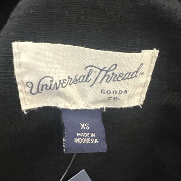 Universal Thread Women’s Long Sleeve Mini Shirtdress Black XS Linen Blend - Picture 2 of 4